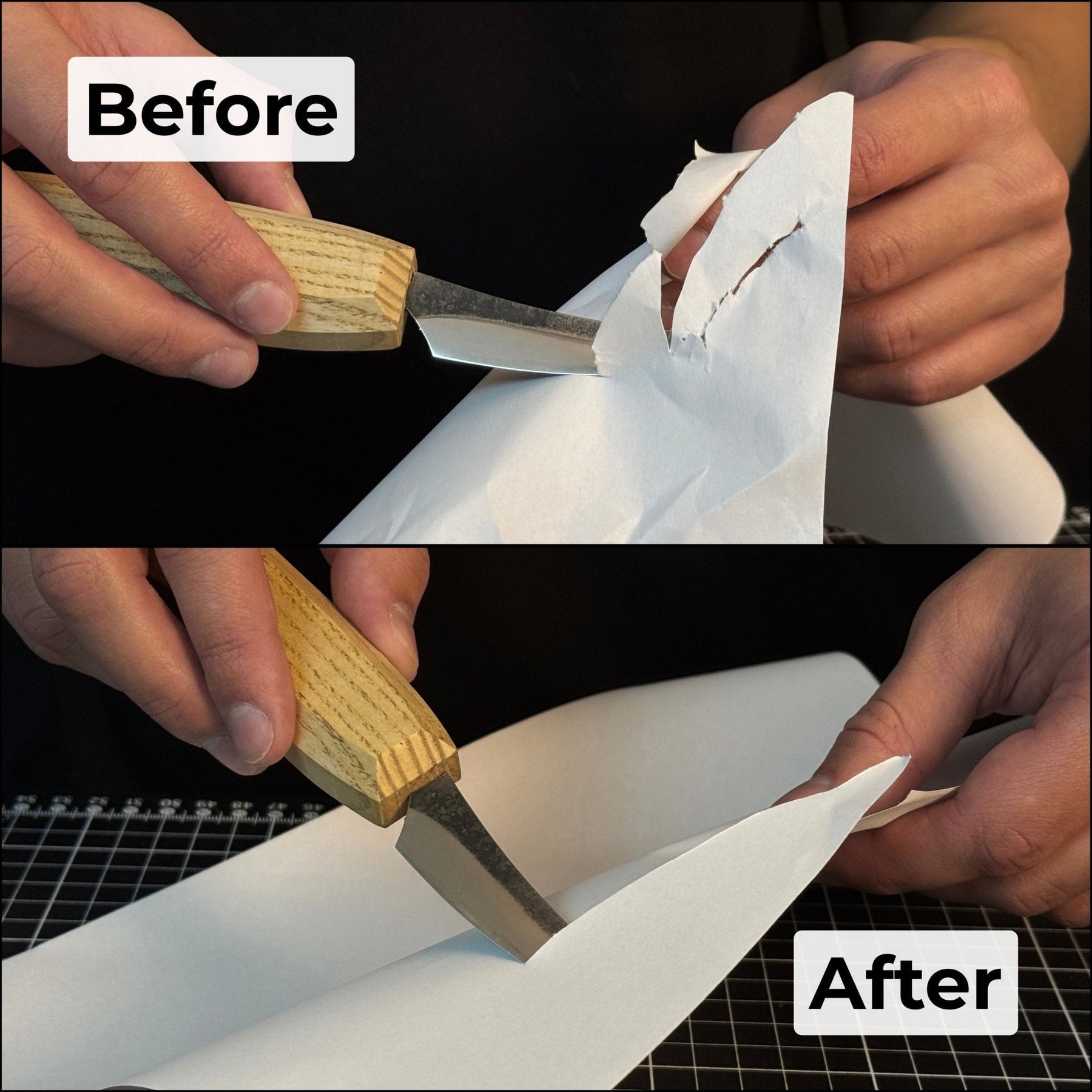 Double-Sided Sharpening Stone with Optional Wooden Stand – Grit #400 / #1000
