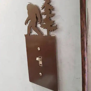 Bigfoot Metal Light Switch Cover – Forest Creature Plate – Powder Coated Steel (Single/Double Gang or Rocker) – Rustic Cabin