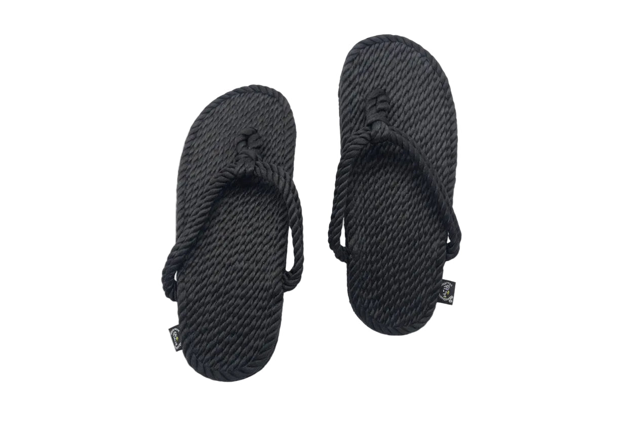 Drifter Thong-Style Sandals with Sole – Black handmade rope sandals by Nomadic State of Mind, view 2