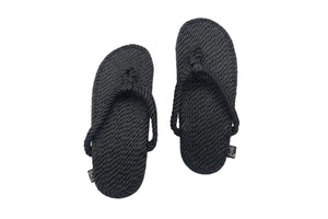 Drifter Thong-Style Sandals with Sole – Black handmade rope sandals by Nomadic State of Mind, view 2