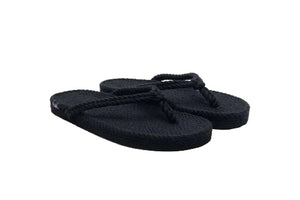 Drifter Thong-Style Sandals with Sole – Black handmade rope sandals by Nomadic State of Mind