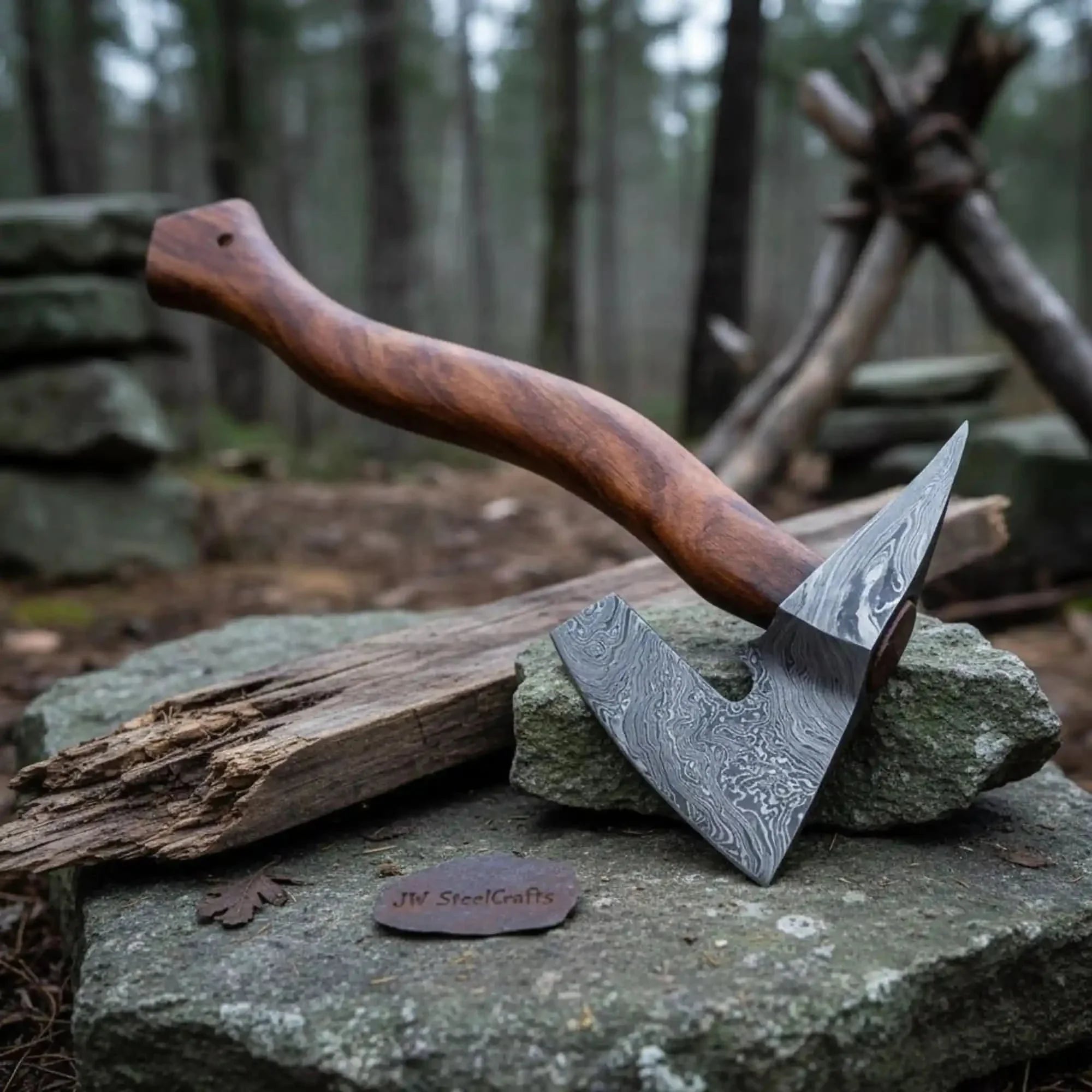 Axe Damascus Steel Axe Viking Axe Hatchet Axe Bearded Axe Tomahawk by JW SteelCrafts, Southern lifestyle apparel main product photo