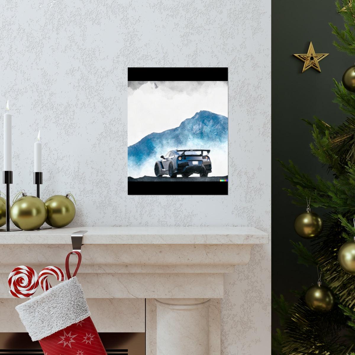 Nissan GTR water color Matte Vertical Posters