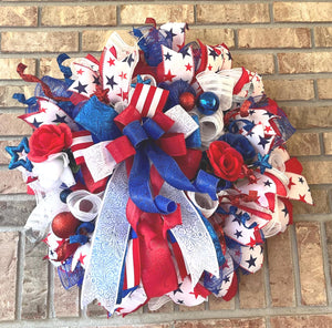 Patriotic 4th of July Wreath | Americana Door Decor by Bouge Creations, view 4