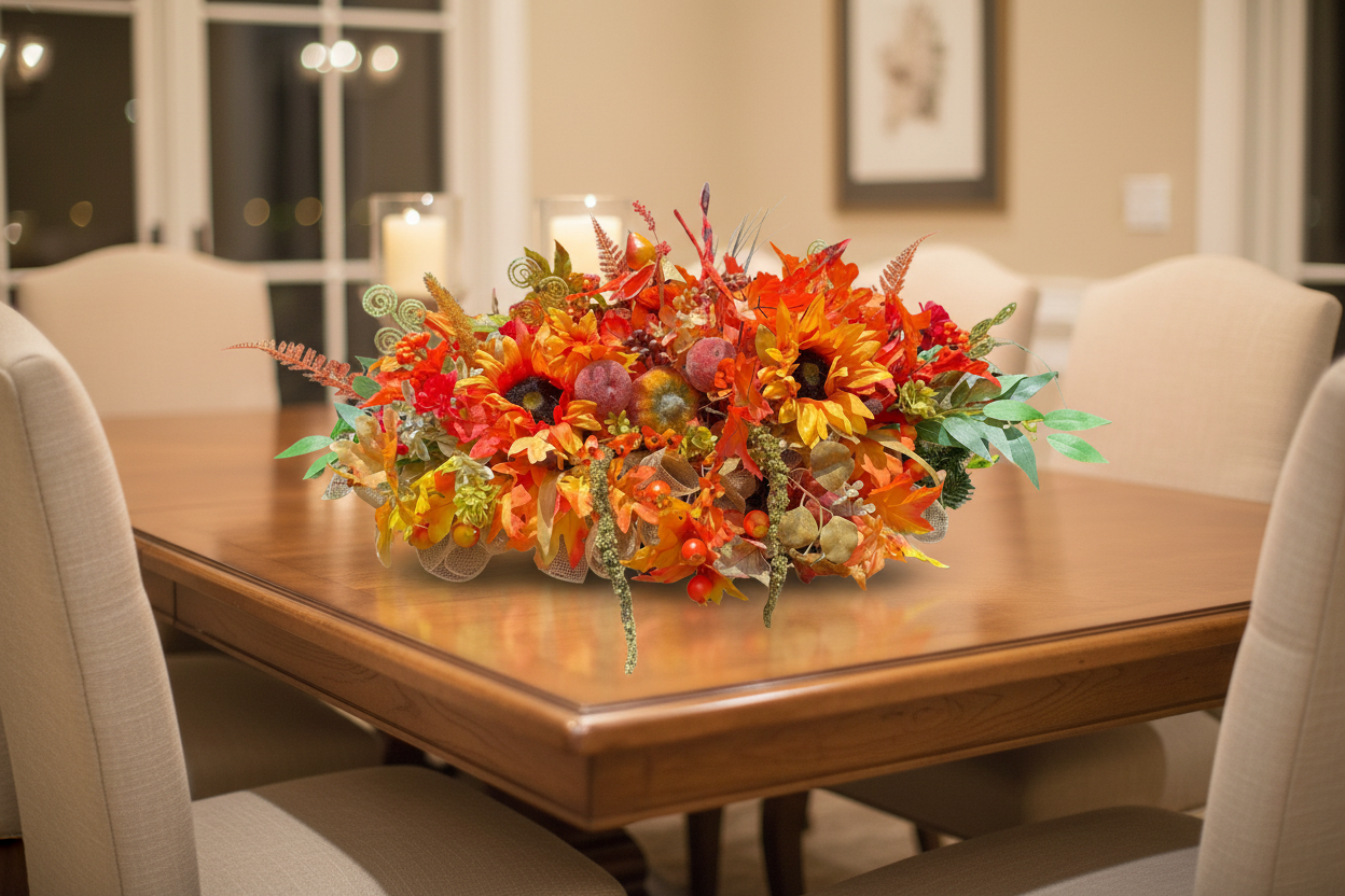 Fall Sunflower Pumpkin Centerpiece handmade by Bouge Creations in Mississippi