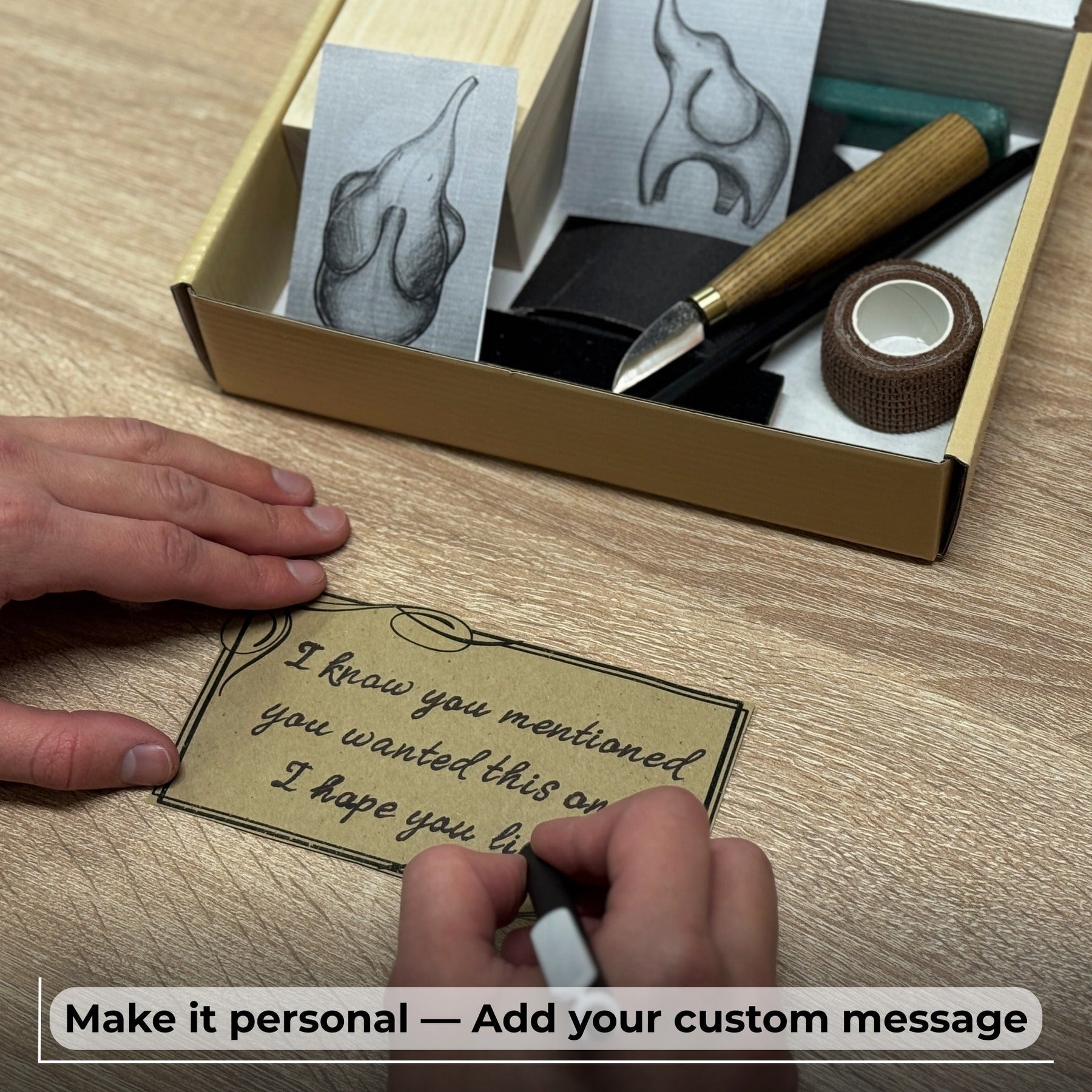 Elephant Carving Kit - Complete Starter Whittling Kit for Beginners, Adults, Teens, and Kids