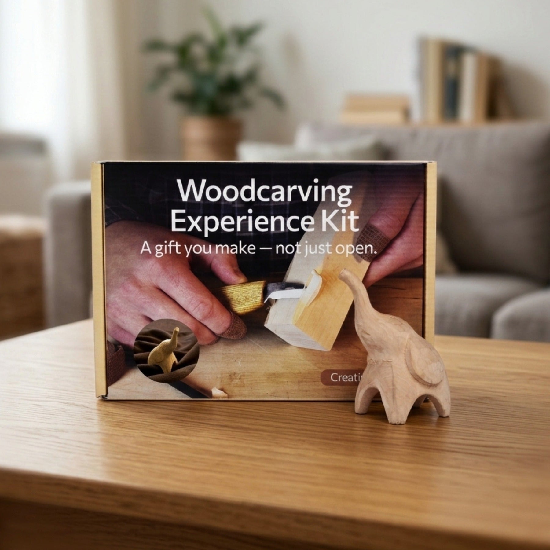Elephant Carving Kit - Complete Starter Whittling Kit for Beginners, Adults, Teens, and Kids