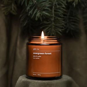 Evergreen forest by gold + ivy, scented candle detail photo 3