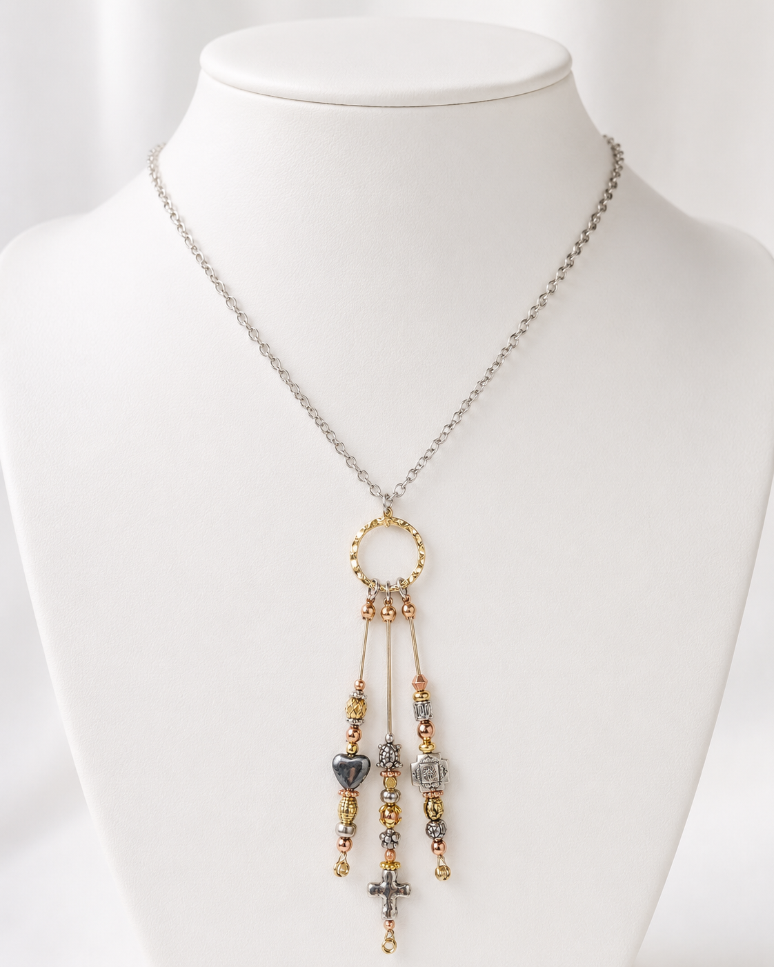 Bright Tri Colored Guitar String Necklace