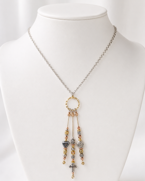 Bright Tri Colored Guitar String Necklace