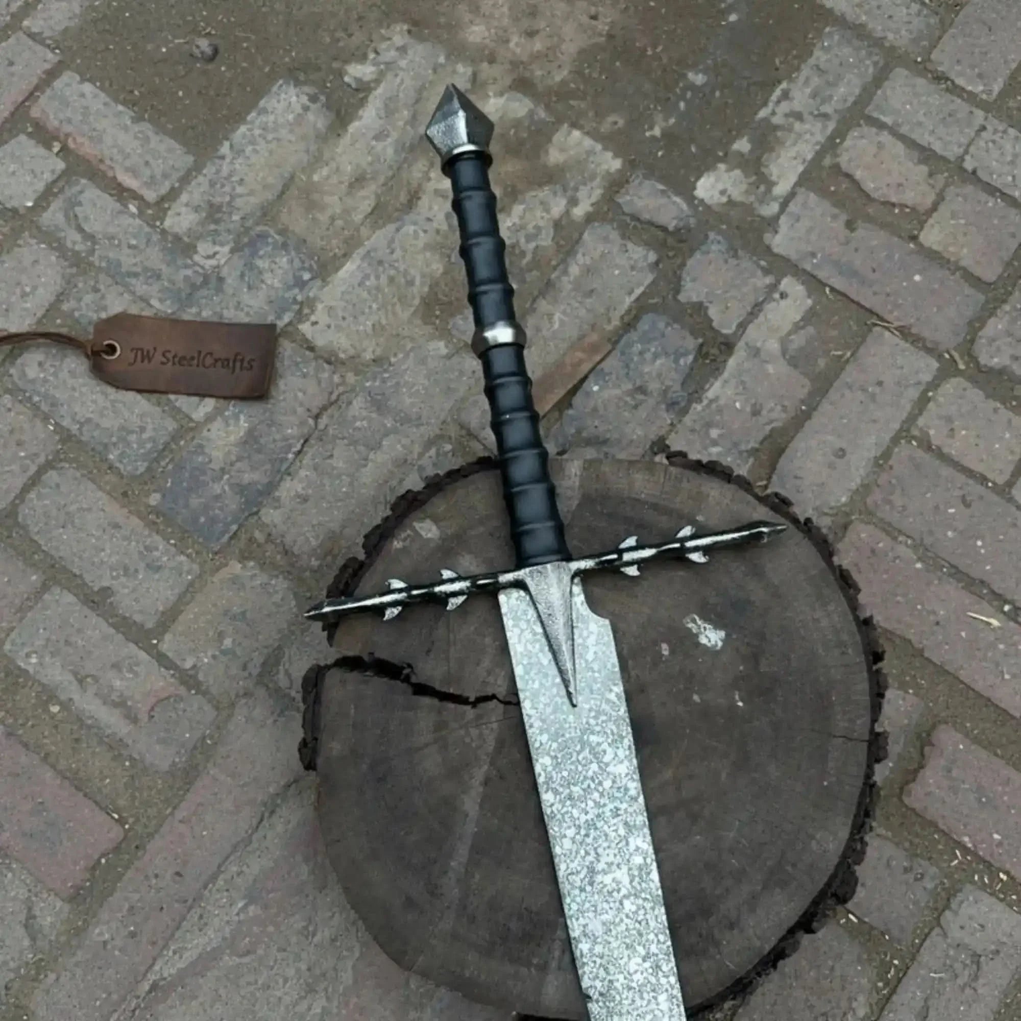 Thornguard Handmade Dark Fantasy Greatsword | Thorn Spike Carbon Steel by JW SteelCrafts, Southern lifestyle apparel detail photo 2