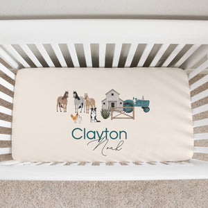 Friendly Farm Personalized Crib Sheet by AGreatBaby — view 1 of 2