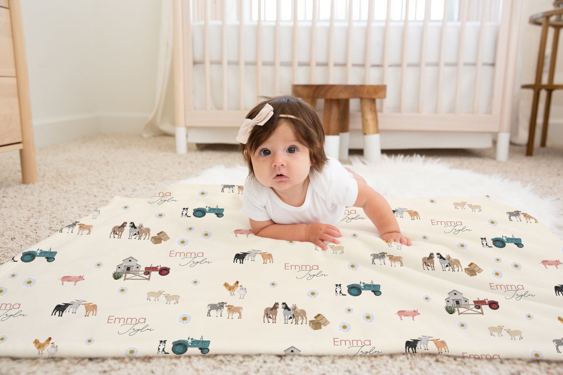 Friendly Farm Personalized Minky Baby Blanket by AGreatBaby — view 2 of 4