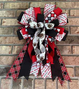 Red & Black Sports Team Wreath | Game Day Door Decor by Bouge Creations, view 3
