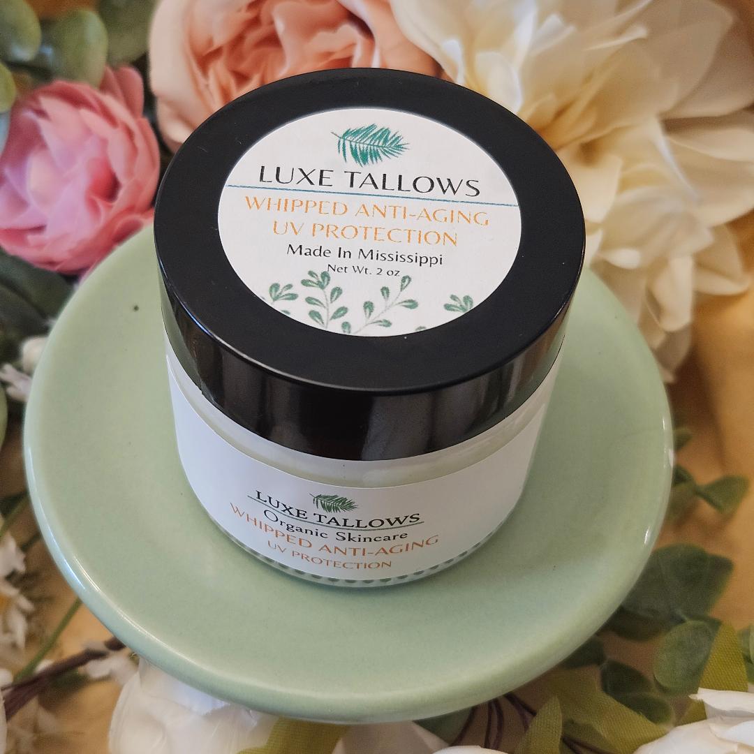 Luxe Tallows Whipped Anti-Aging Tallow with UV Protection — Daily Face Moisturizer | 2 oz