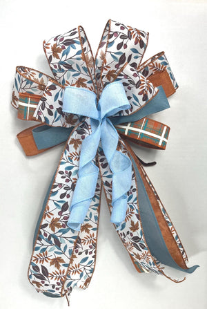 Fall Plaid Wreath Bow | Farmhouse Thanksgiving Decor by Bouge Creations, view 2