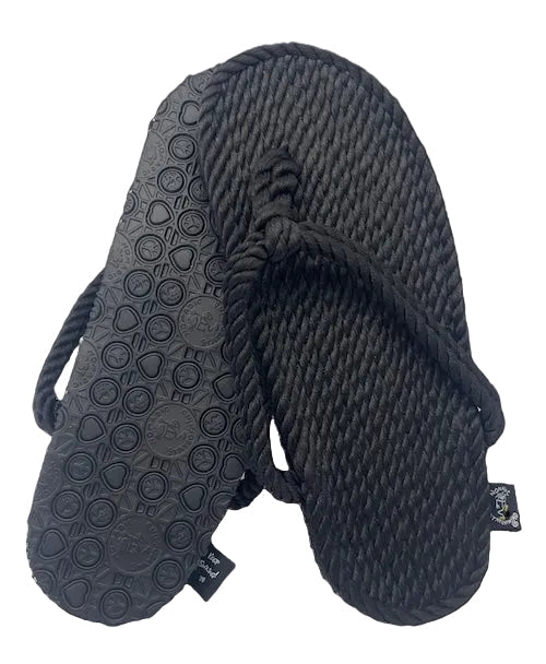 Drifter Thong-Style Sandals with Sole – Black handmade rope sandals by Nomadic State of Mind, view 3