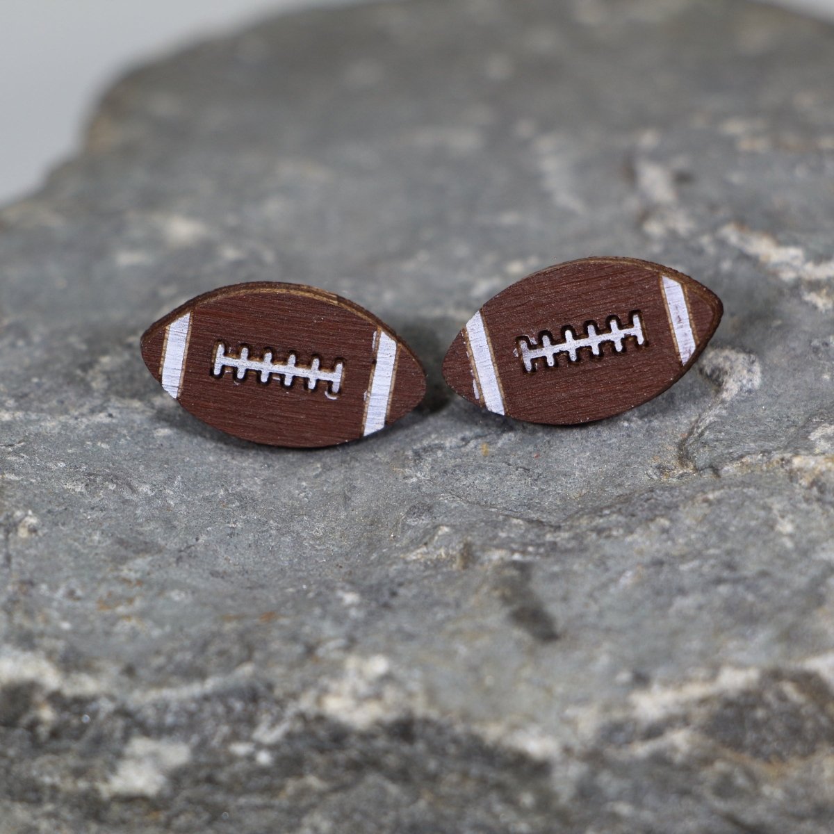 Football Wooden Dangle Earrings | Sports Jewelry