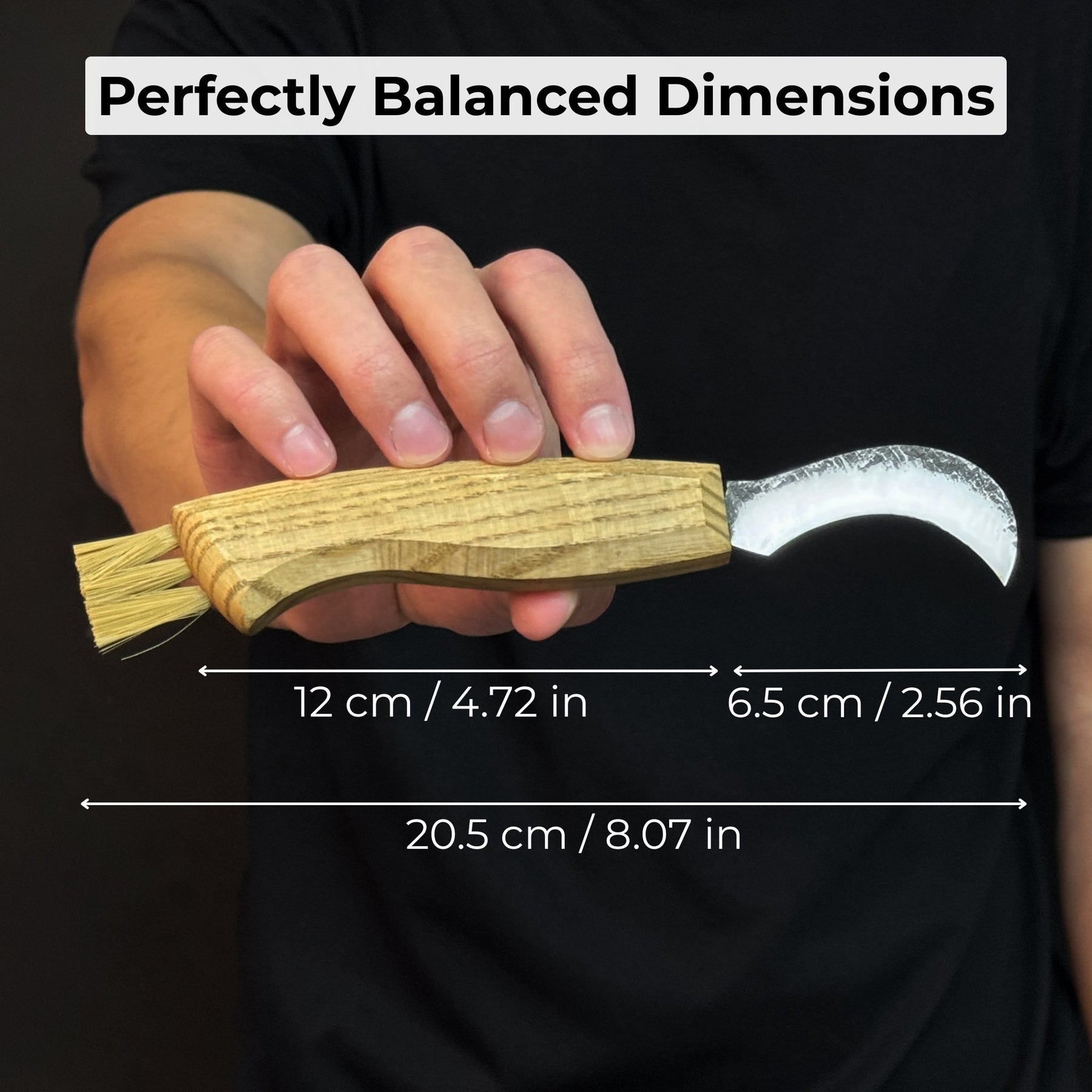 Forged Mushroom Knife with Brush, 6.5 cm (2.56 inches)