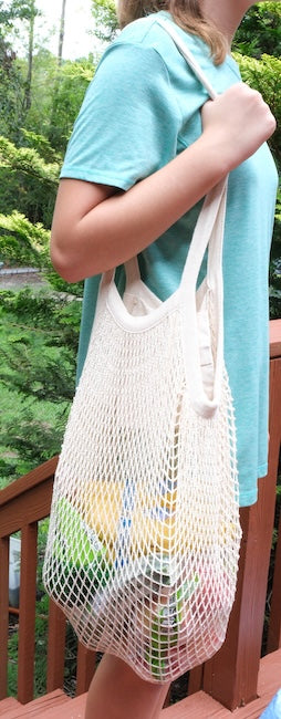 Cotton Mesh Shopping Bag handwoven rope bag by Nomadic State of Mind, view 2