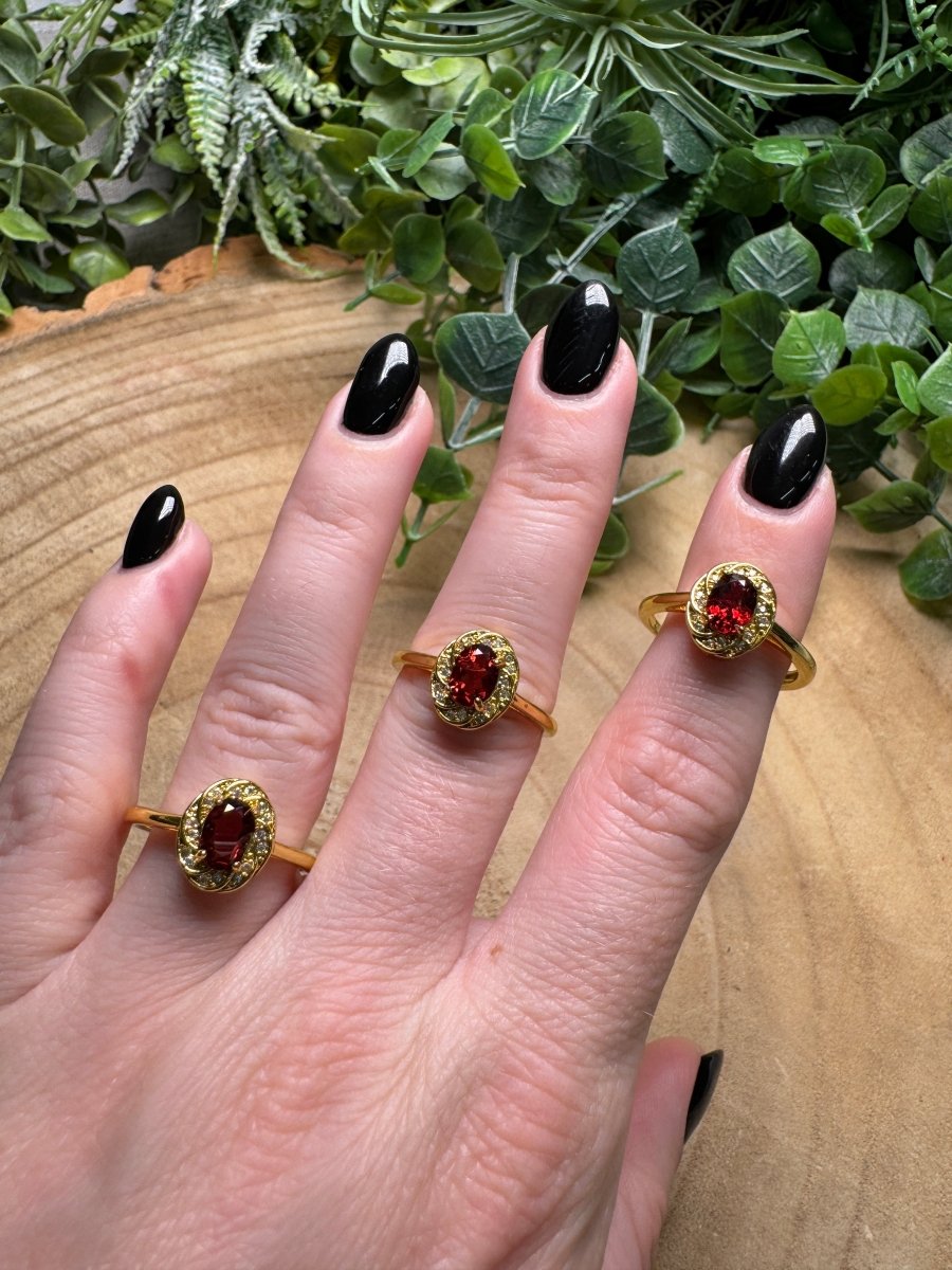 Garnet Ring Adjustable