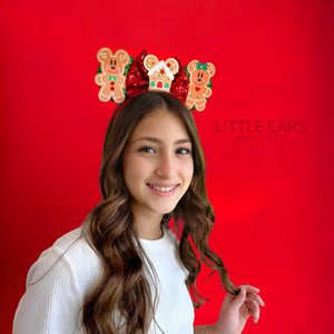 Gingerbread Christmas Ears by Little Ears Boutique, headbands detail photo 2