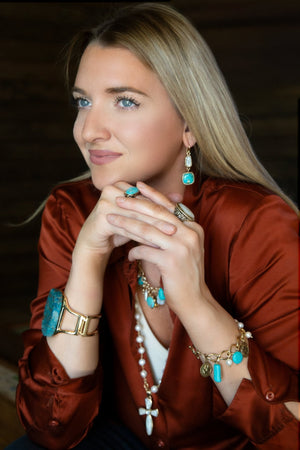 Las Cruces White Pearl Cross Pendant Necklace