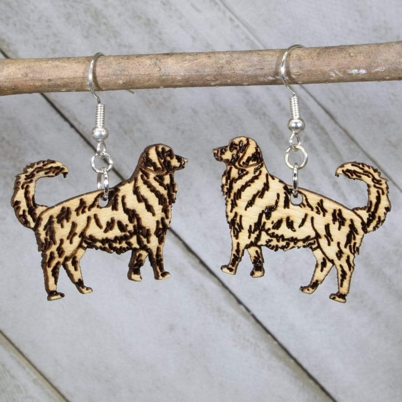 Golden Retriever Wooden Earrings | Dog Lover Pet Jewelry