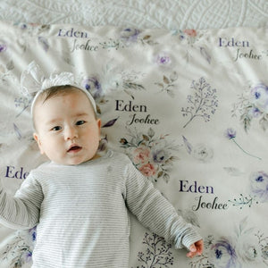 Crystal Jean Lavender Personalized Minky Baby Blanket by AGreatBaby — view 1 of 17