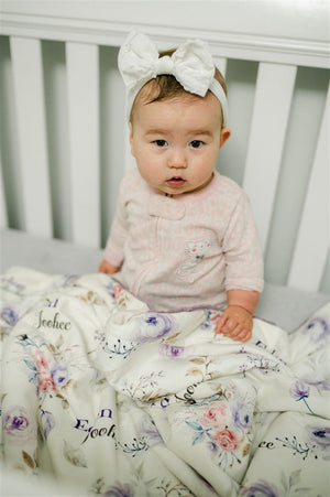 Crystal Jean Lavender Personalized Minky Baby Blanket by AGreatBaby — view 17 of 17