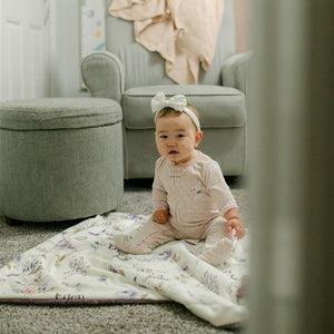 Crystal Jean Lavender Personalized Minky Baby Blanket by AGreatBaby — view 12 of 17