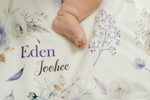 Crystal Jean Lavender Personalized Minky Baby Blanket by AGreatBaby — view 10 of 17