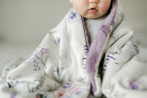 Crystal Jean Lavender Personalized Minky Baby Blanket by AGreatBaby — view 13 of 17