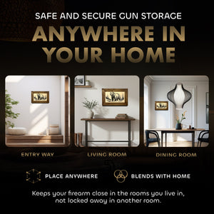 Grizzly Bear Gun Concealment Furniture - Handcrafted Hidden Gun Storage Wall Decor - Hidden Safe Furniture with Magnetic Lock for Quick Access - Made in USA