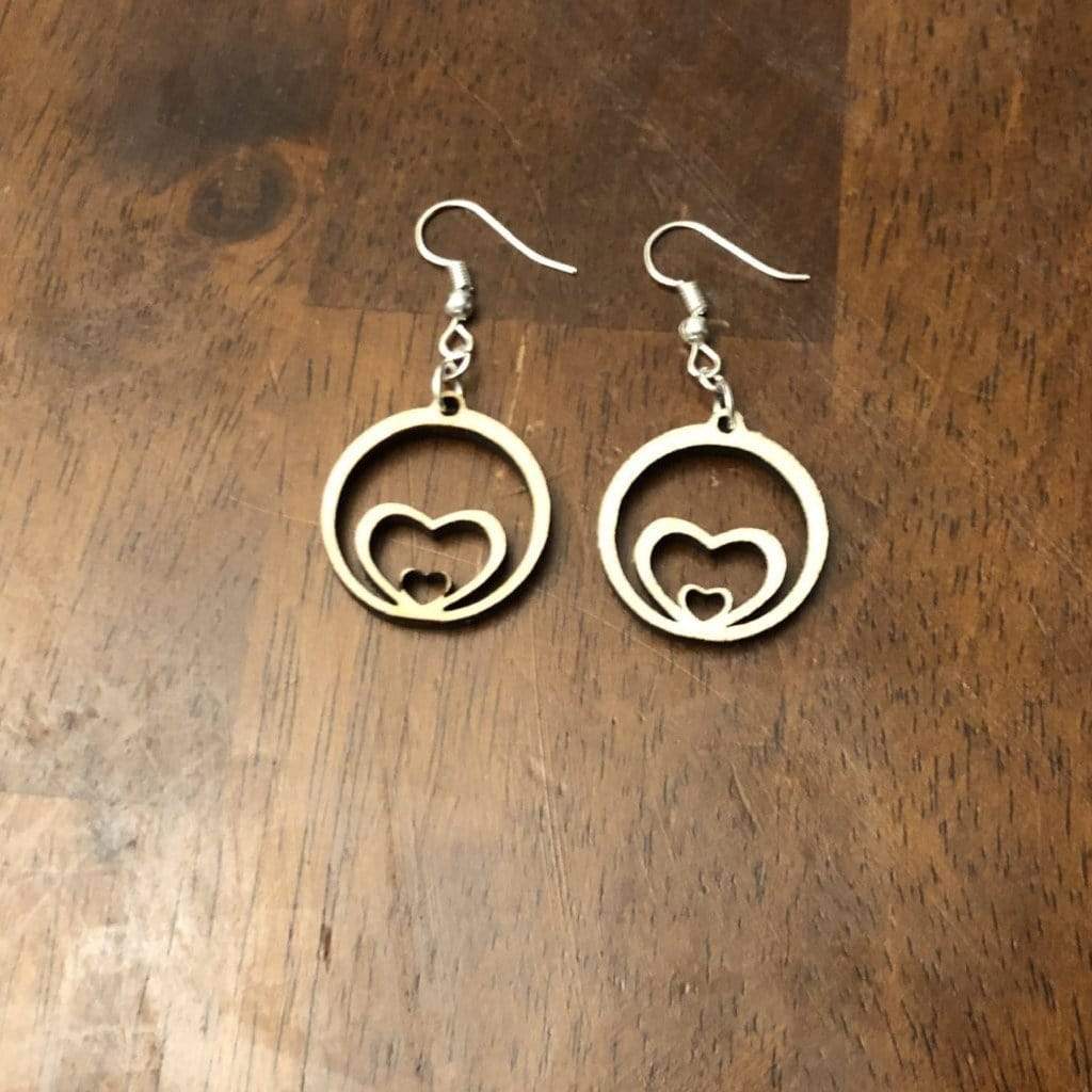 Growing Heart Wooden Dangle Earrings | Romantic Jewelry by Cate's Concepts, LLC, handmade jewelry detail photo 2