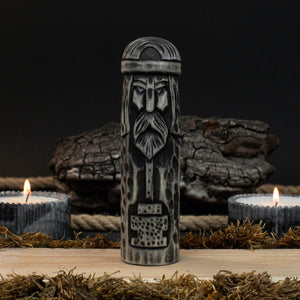 Hand-Carved Thor Figurine – 14 cm (5.7 inches) Wooden Scandinavian God Statue