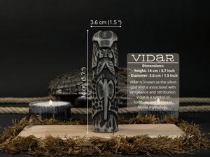 Hand-Carved Vidar Figurine – 14 cm (5.7 inches) Wooden Norse God of Vengeance Statue