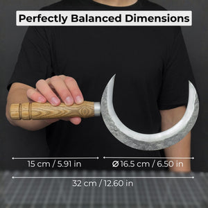 Hand-Forged Athame Ritual Witch Sickle, ⌀16.5 cm (6.5 inches)