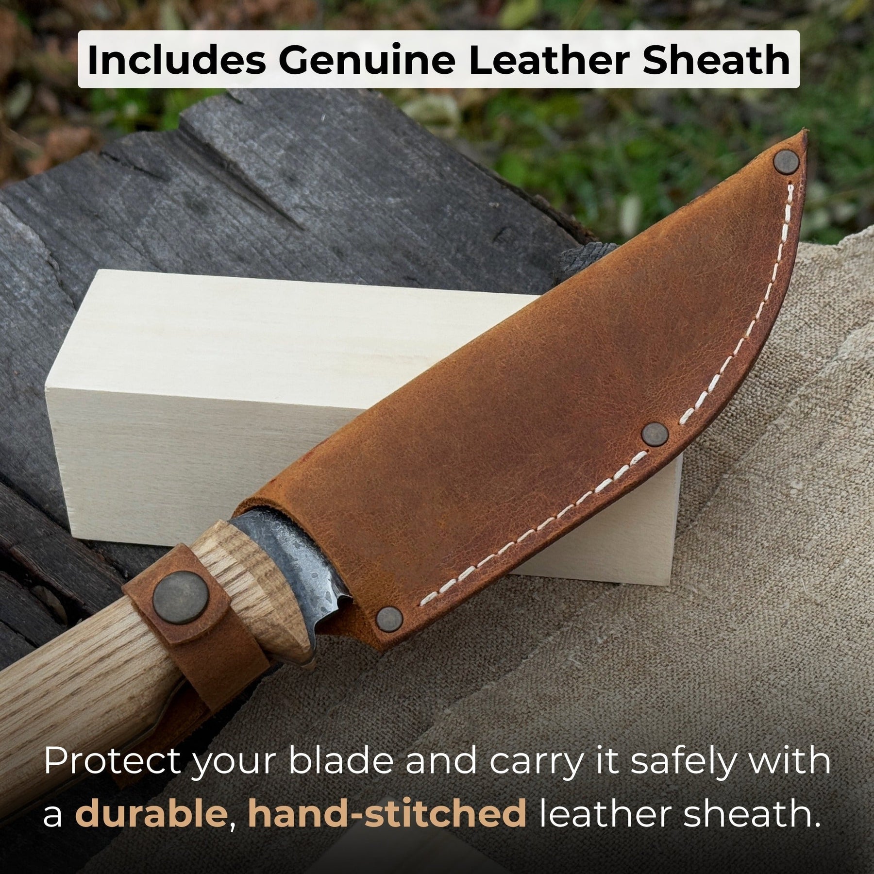 Hand-Forged Bushcraft Knife, 12 cm (4.72 inches)