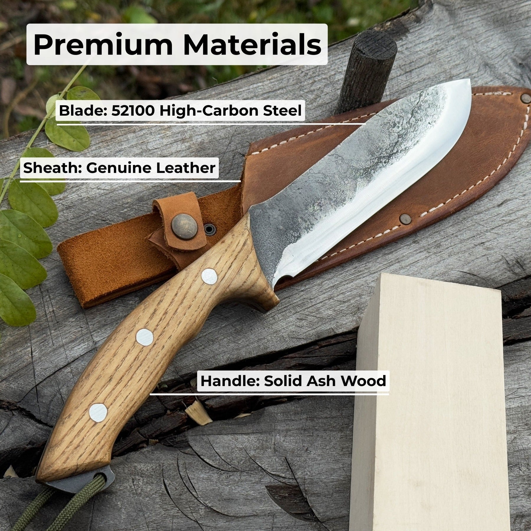 Hand-Forged Bushcraft Knife, 15.5 cm (6.1 inches)
