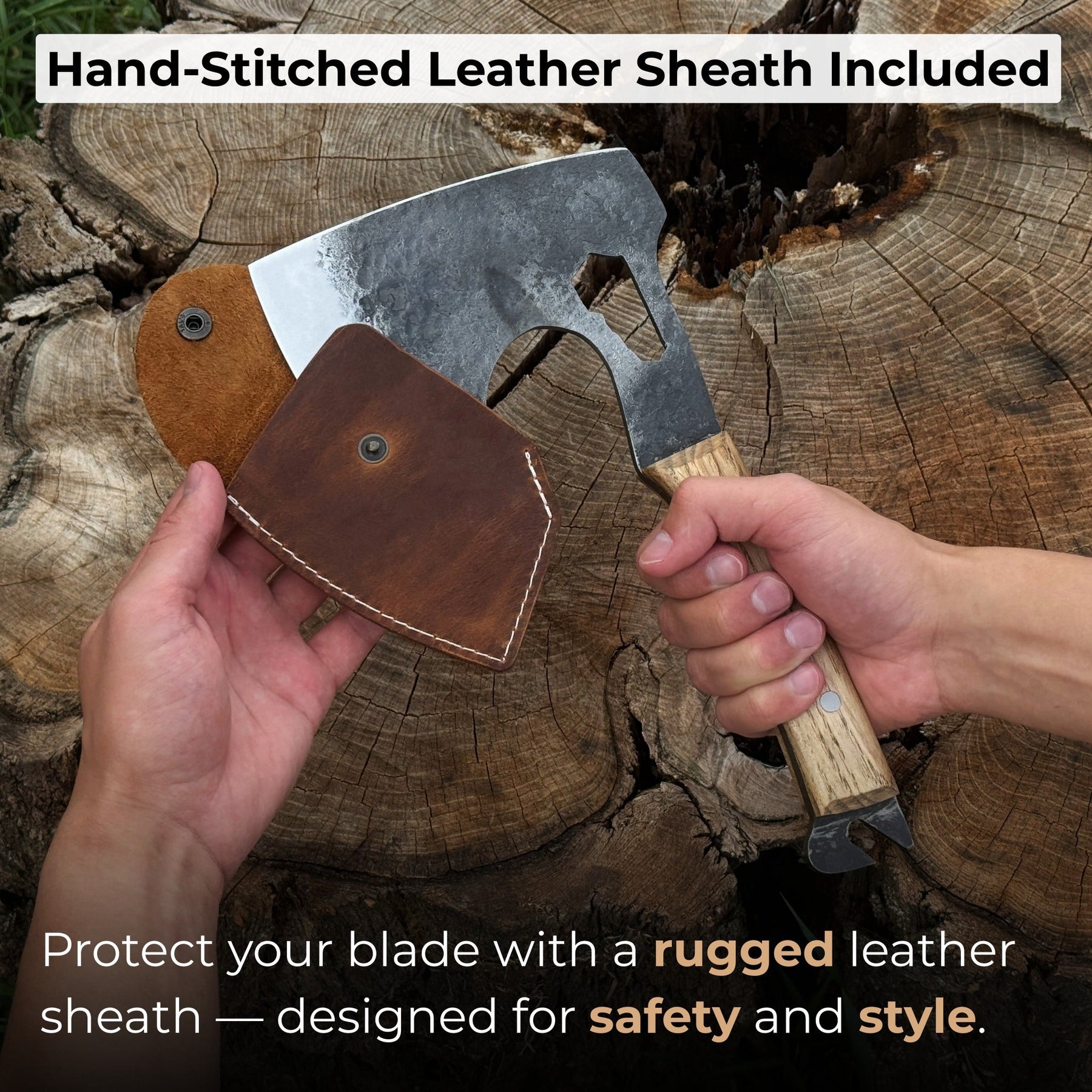 Hand-Forged Camping (Chopping) Axe, 0.6 kg (1.32 Ibs)