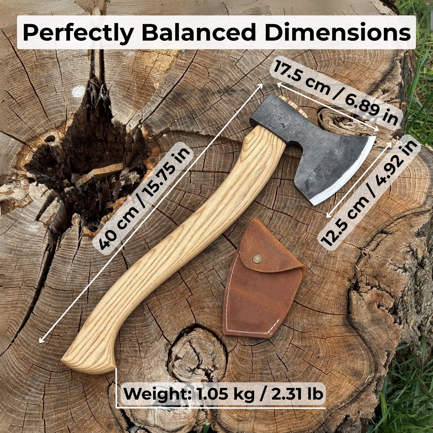 Hand-Forged Carving Axe, 1.05 kg (2.31 Ib)