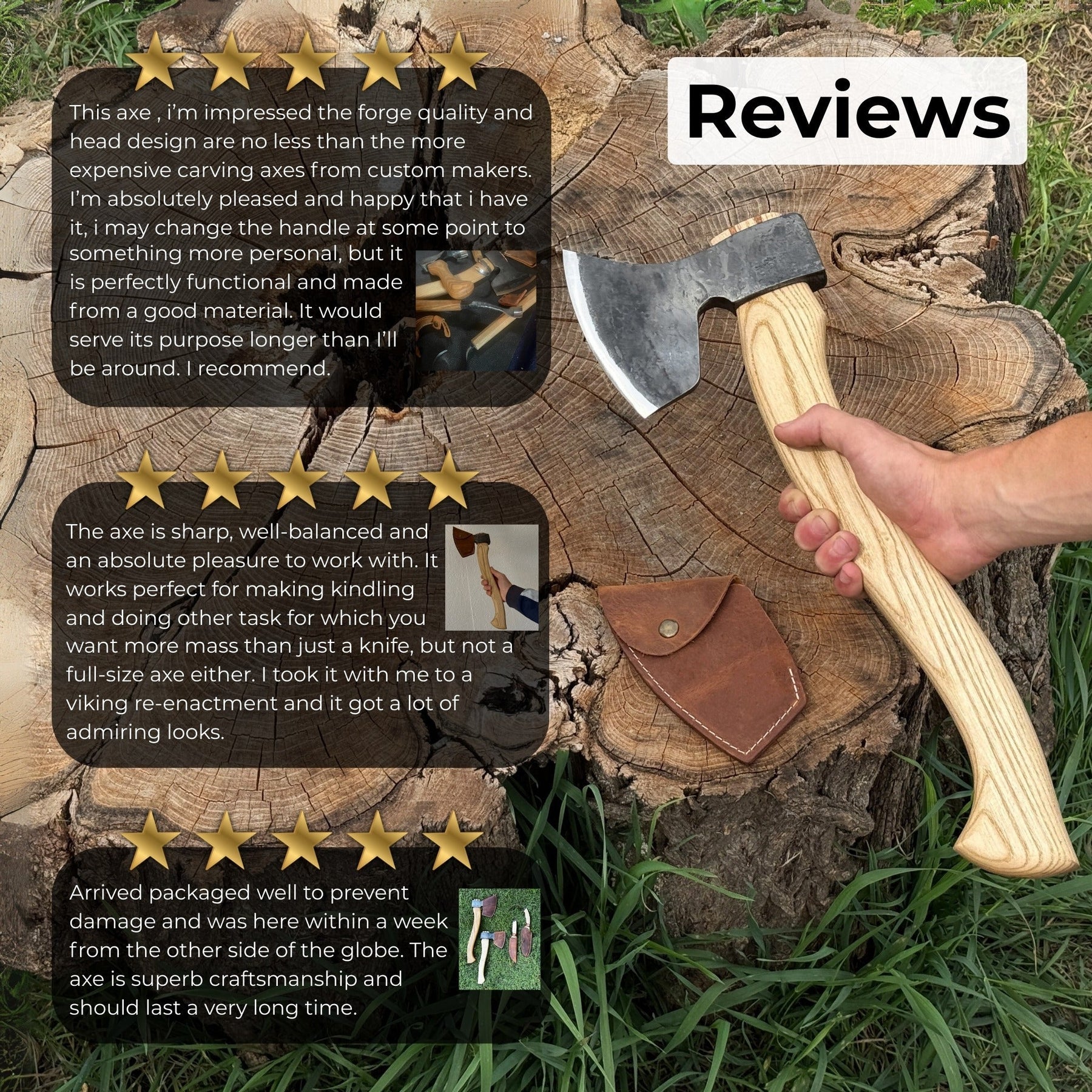 Hand-Forged Carving Axe, 1.05 kg (2.31 Ib)