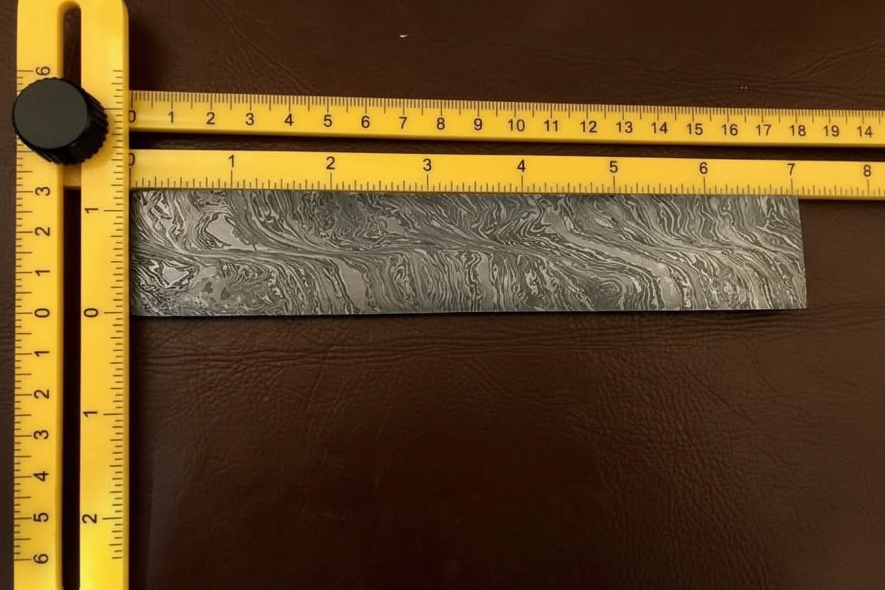 7 Inch Damascus Steel Billet Bar Pattern Welded Blank for Knife and Tool Making by JW SteelCrafts, Damascus knife detail photo 2