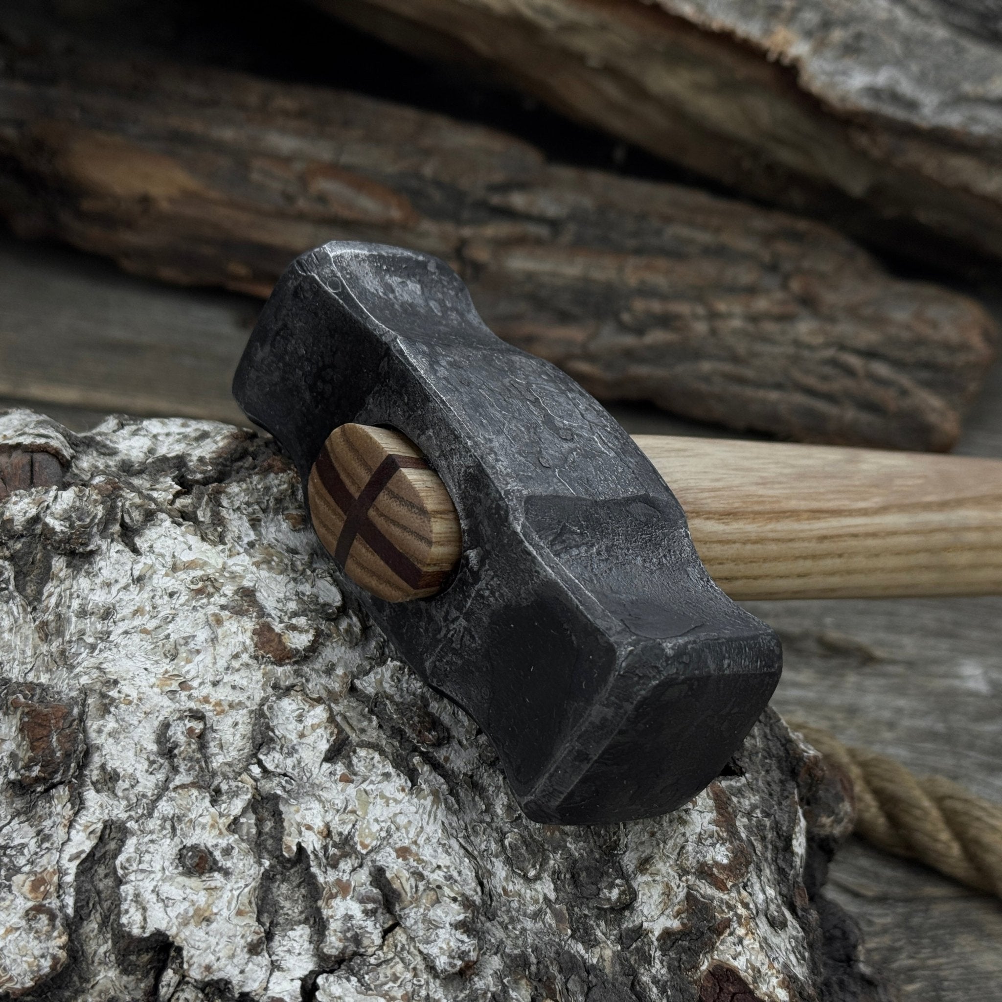 Hand-Forged Double Blacksmith's Hammer, 1 kg (2.2 lbs)