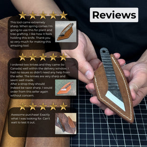 Hand-Forged Kiridashi Knife, 14 cm (5.51 inches) with Leather Sheath