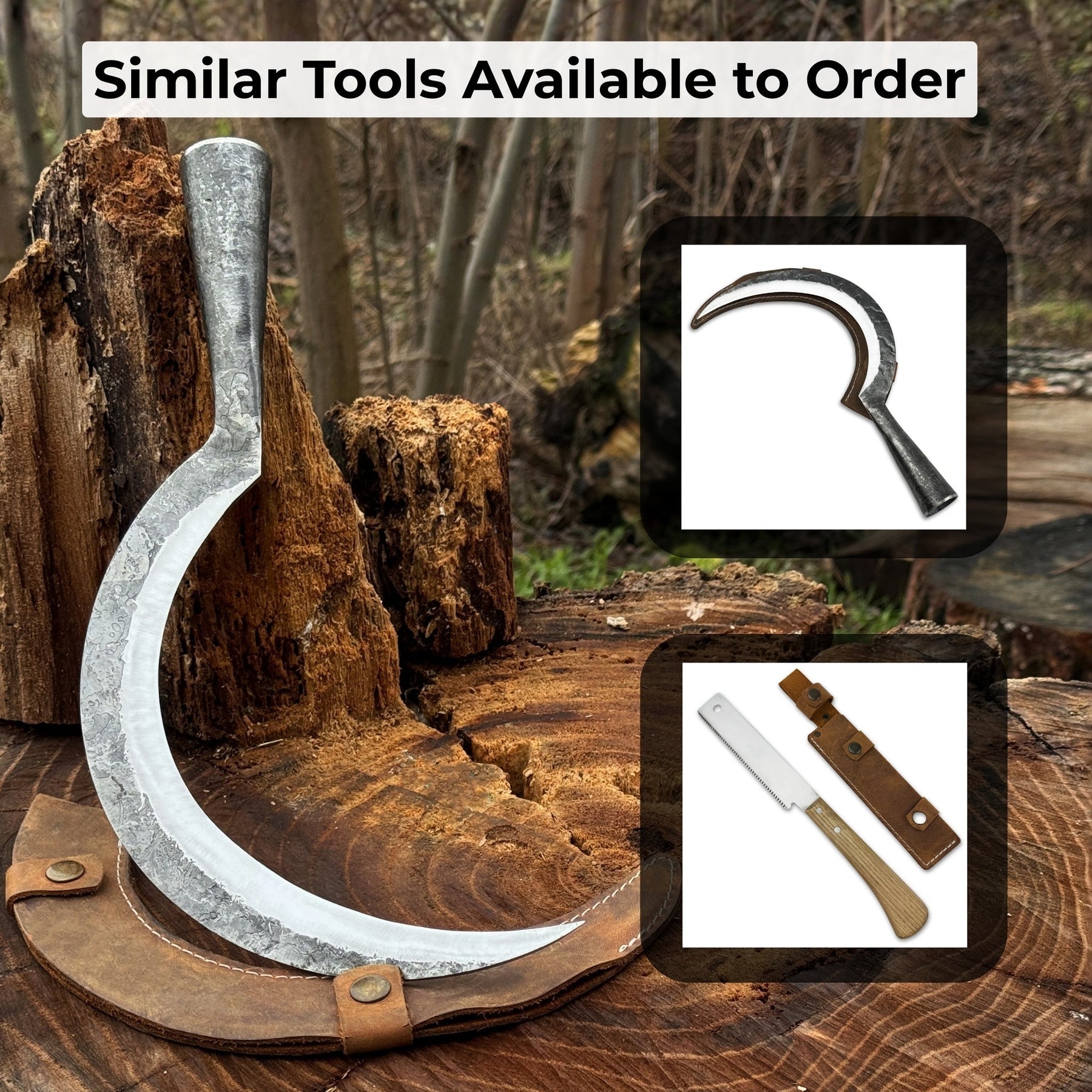 Hand-Forged Large Sickle, ⌀19 cm (7.5 inches)