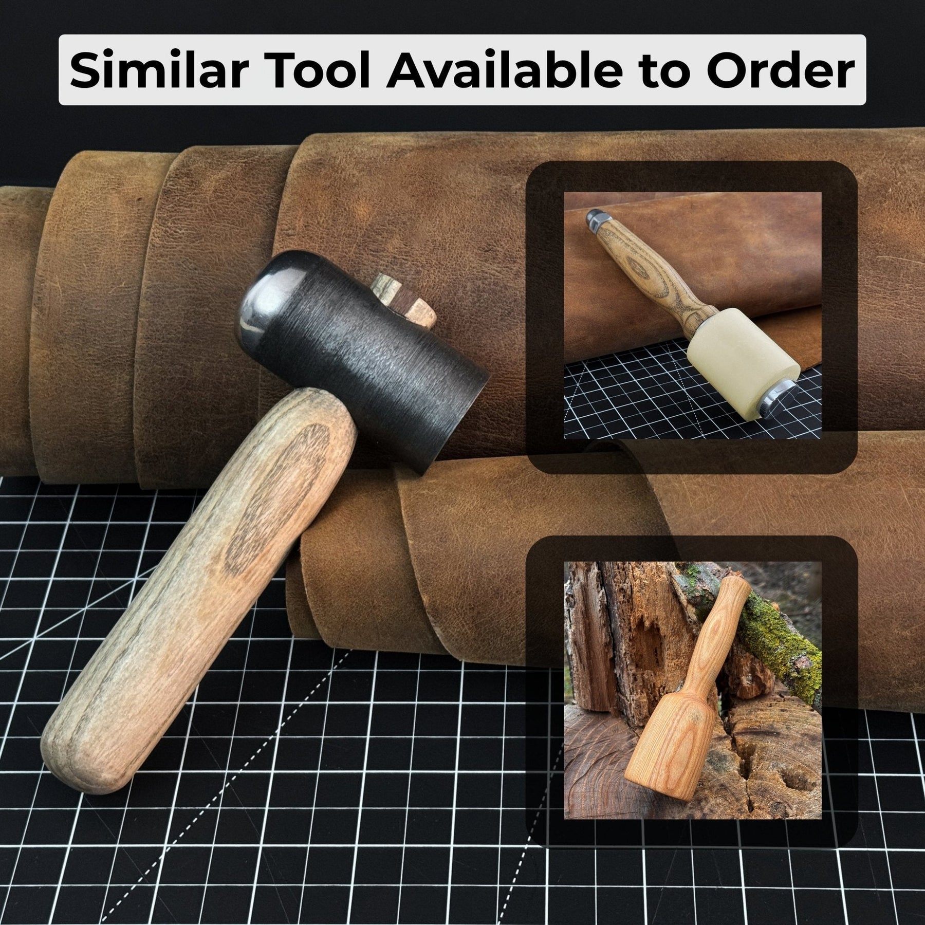 Hand-Forged Leather Hammer, 500 g (17.6 oz)