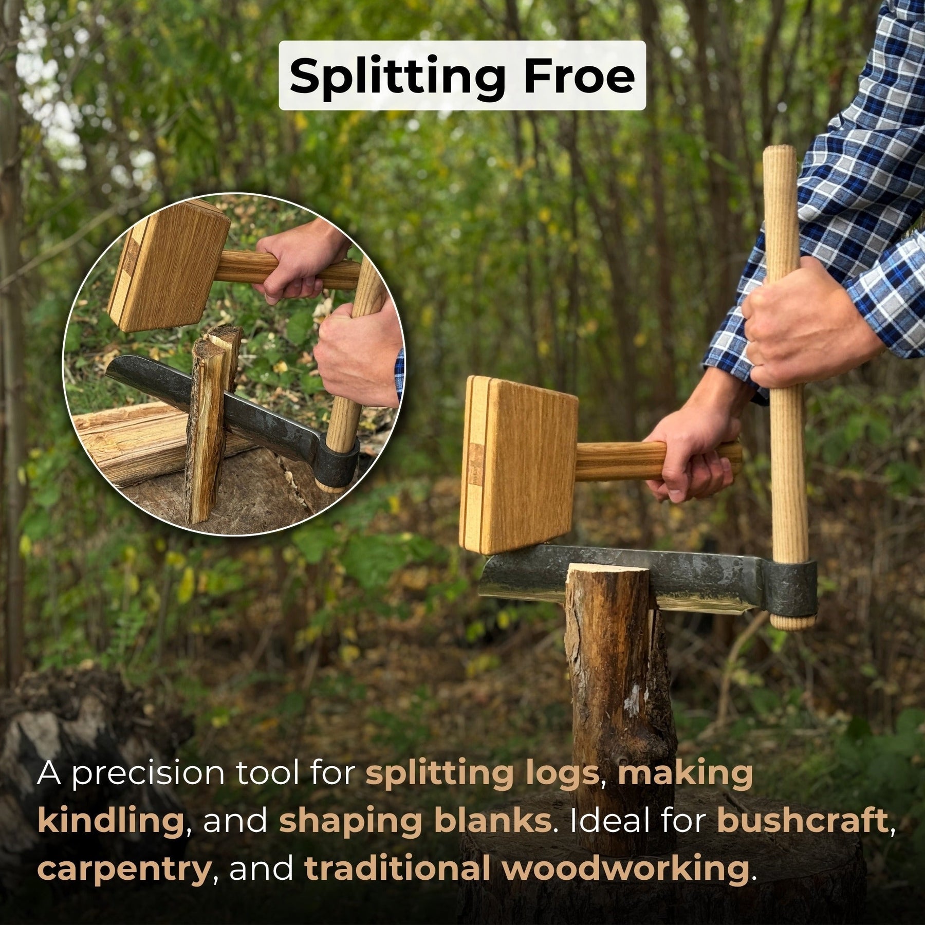 Hand-Forged Splitting Froe, Blade - 25.5 cm (10 inches)