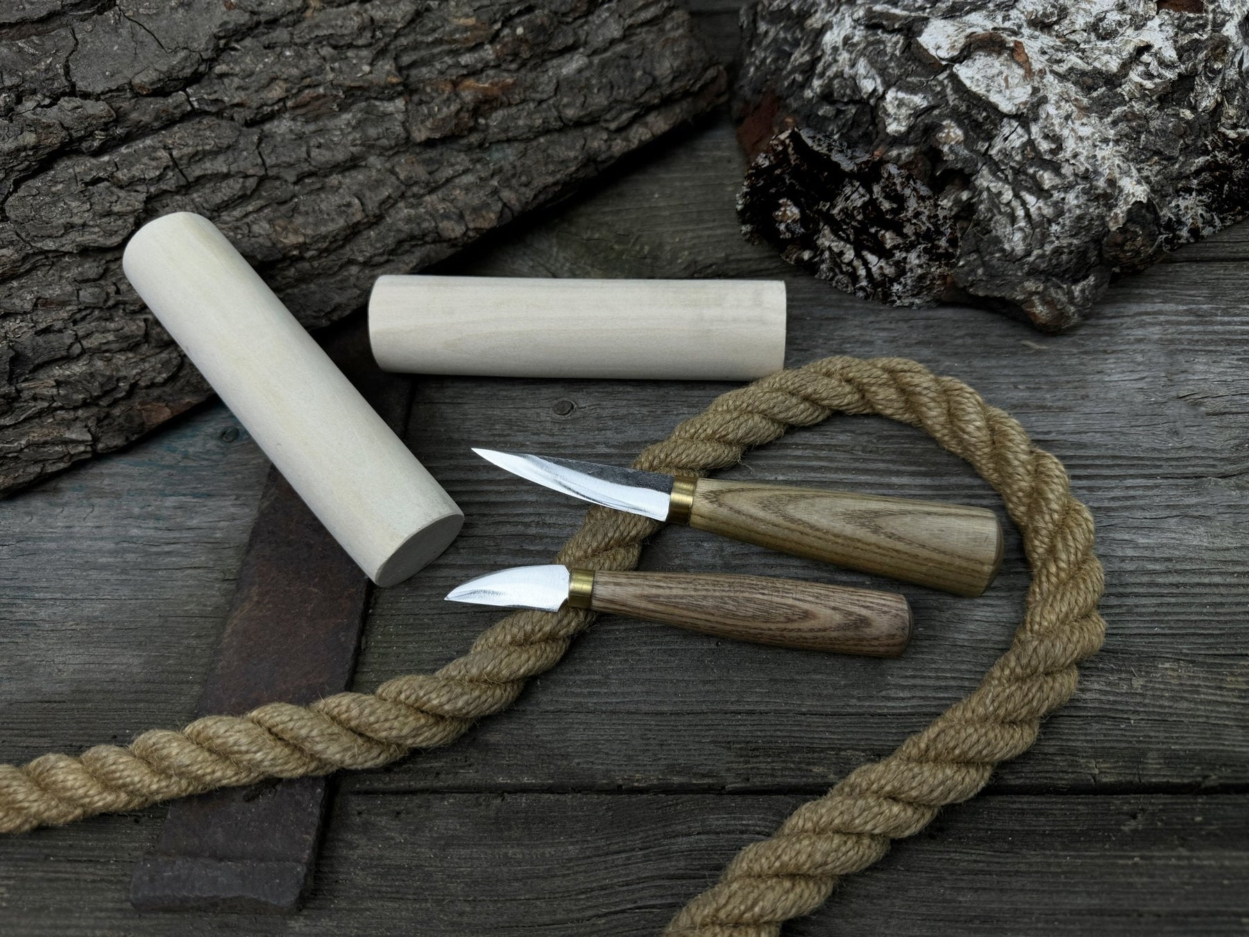 Hand-Forged Wood Carving Tool Set with Wooden Blanks WS9